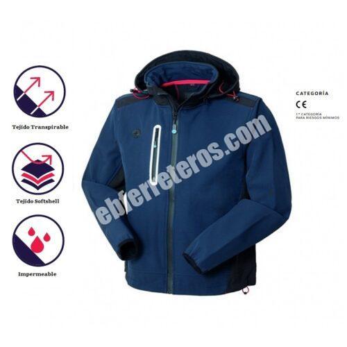 CAZADORA SOFTSHELL SMARTY AZUL MARINO