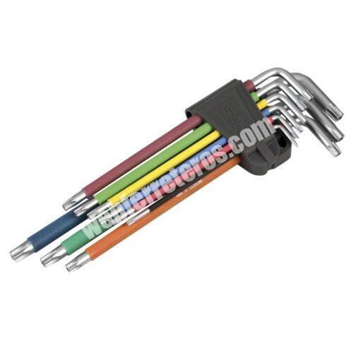 JUEGO LLAVES TORX INVIOLABLE MULTICOLOR 9 PZA