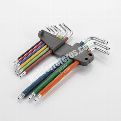 JUEGO LLAVES TORX INVIOLABLE MULTICOLOR 9 PZA