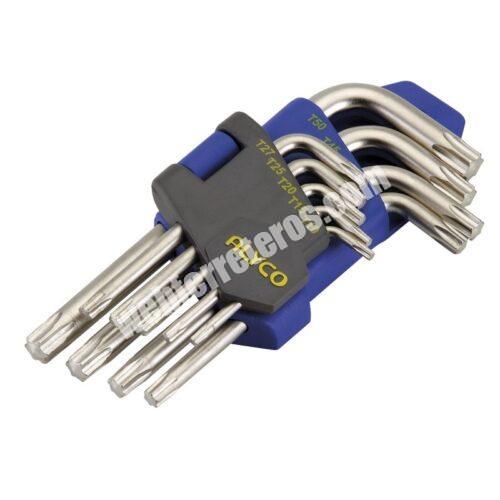 JUEGO LLAVES ACODADA TORX T10-T50 9 PZA